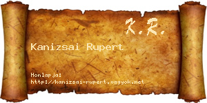 Kanizsai Rupert névjegykártya
